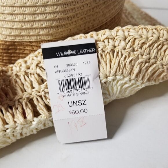 Wilson leather Black Rivet paper hat NWT sun beach vacation hat